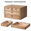 KIRIGEN Wood Desktop Storage Cabinet with 4 Drawers, 3-Tier Desk Organizer for Letter-Size Paper, Mail, Home Office Supplies, Makeup, Crafts, Desk or Countertop, Fully Assembled, Brown WJG34-DBR #2