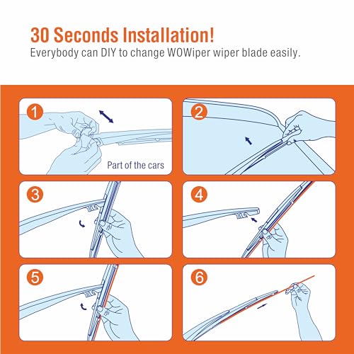 Image of 16 inch (16-B) Rear Wiper Blade Replacement for Honda Odyssey 2022-2005 Insight 11-10 Passport 22-19 /Subaru Forester 05-04 Impreza 11-09,04 Outback 22-20 Back Windshield Wiper Blade +More