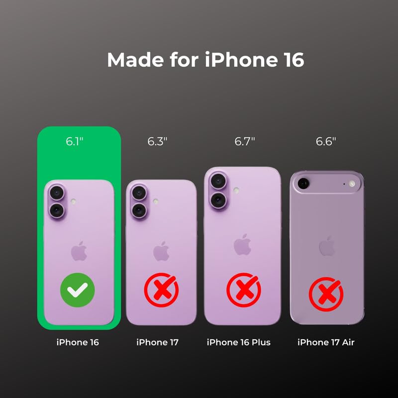 Image of Anti Yellow Clear Magnet Case for iPhone 16, Premium Polycarbonate, Ultra Strong Magnets, 360 Drop Protection, Raised Camera Protection, MagSafe Compatible
