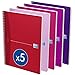 Produktbild OXFORD Spiralbuch My Style 5er Pack mit 6 Farben A4 kariert 90 Blatt mit Lesezeichen-Lineal Schreibblock Notizblock Schulblock Collegeblock