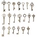 SL crafts Mixed Set of 20 Skeleton Keys Antiqued Brass Bronze Charms Pendants Wedding Favor 38mm-68mm