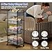 Cidaziya 4-Tier Rolling Sorage Cart,Baby Diaper Caddy Organizer, Nursery Baby Storage with Wheels, 2 Dividers & 21 Pockets，Metal Utility Cart for Nursery, Crib, Bedroom, Art & Craft Organizers