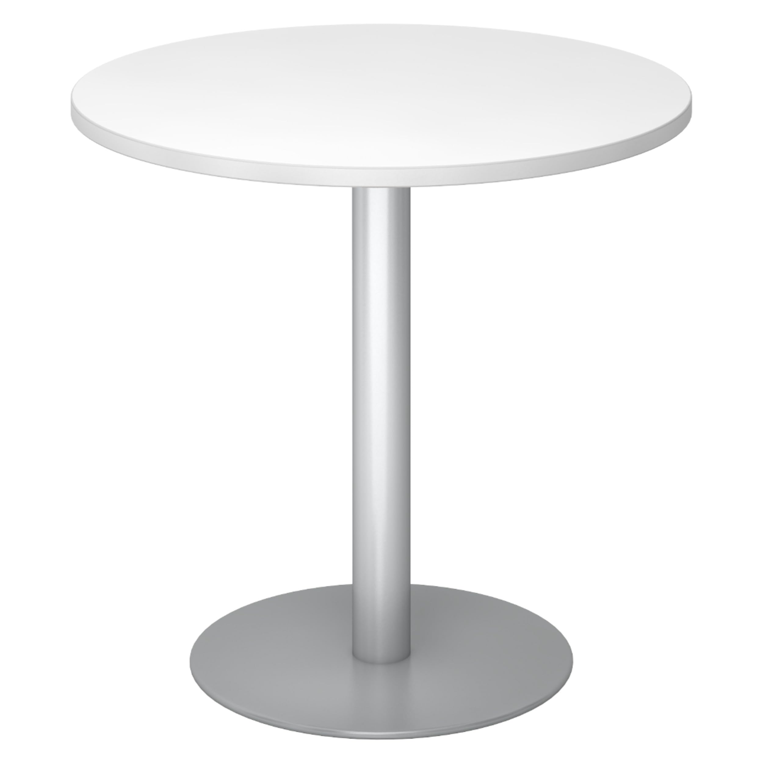 bümö Besprechungstisch, Esstisch klein, runder Tisch 80 cm - weißer Esstisch, Konferenztisch, Bistrotisch