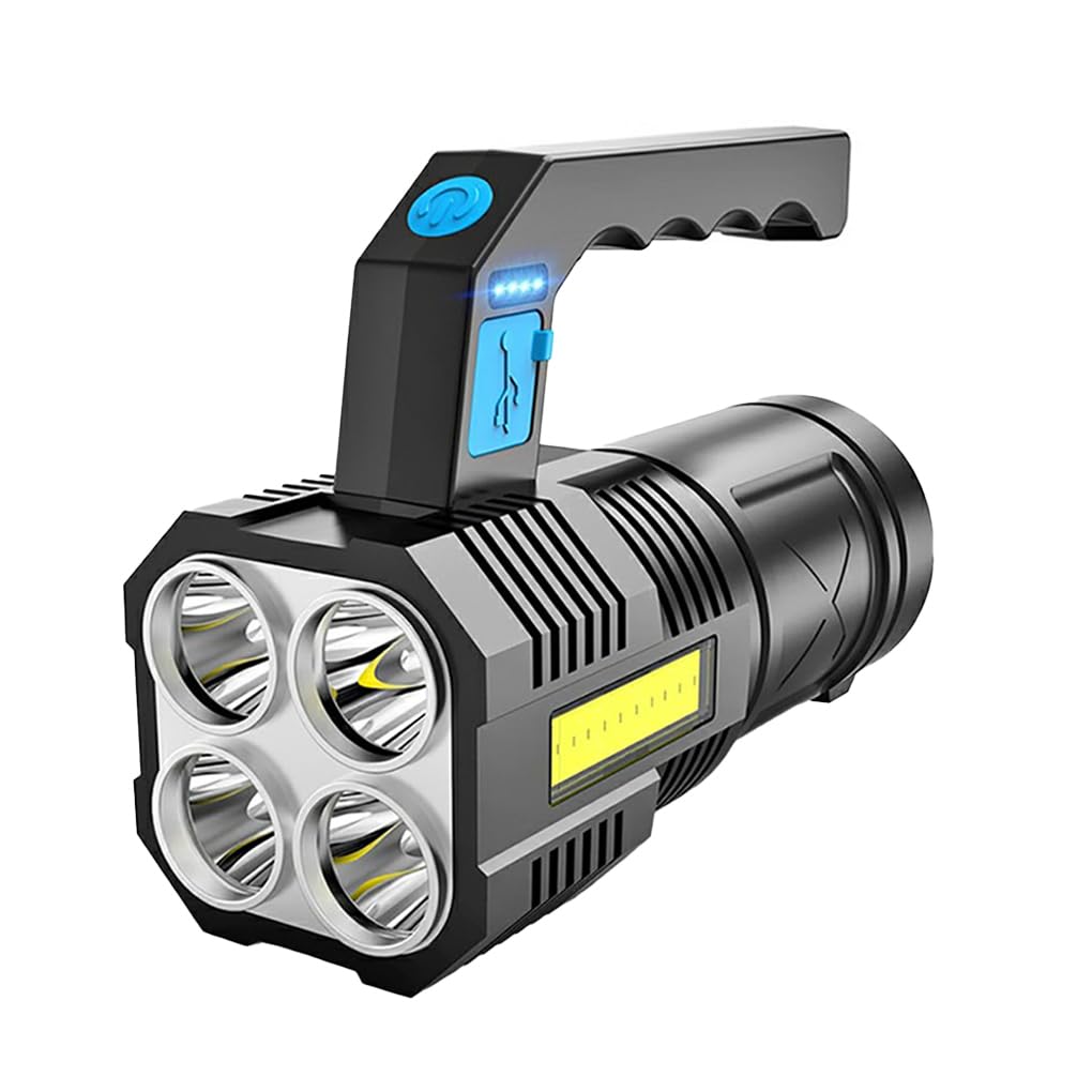 AMSLSIU Flashlight P1000 LED Super Bright 4 Modes Adjustable Searchlight Home Spotlight 800lm Emergency Torch Floodlight