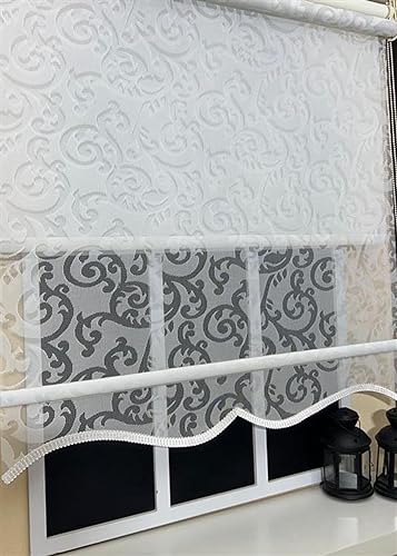 Çift Mekanizmalı Kirli Beyaz Tül Perde ve Ekru Stor Perde Stb-99