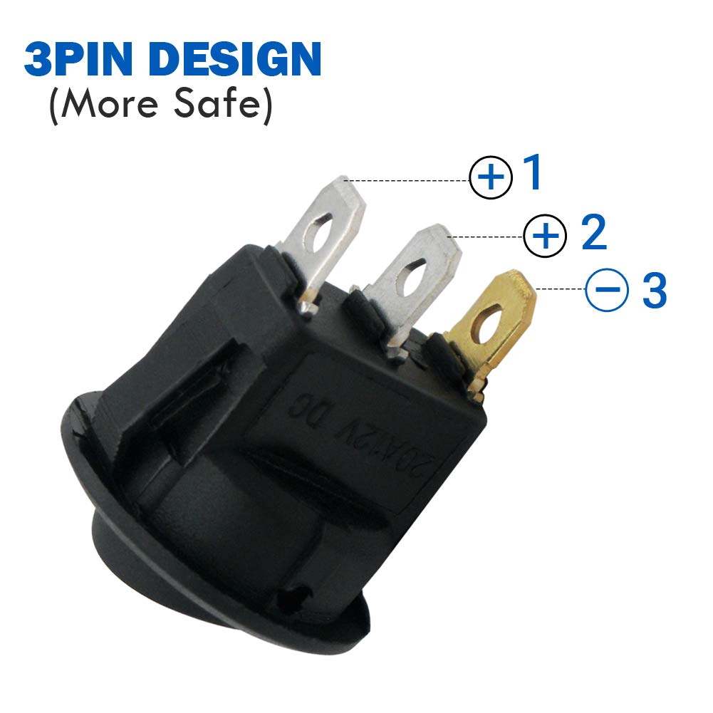 Interrupteur à bascule LED en Fiber de carbone pour voiture de course