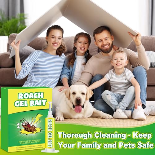 Image of 12 Pack Roach Gel Bait for Indoor Use - Cockroach Killer Gel with Easy Placement Stickers, Long-Lasting Mess-Free Formula for Kitchen, Bathroom, Basement & Hidden Areas Pest Control