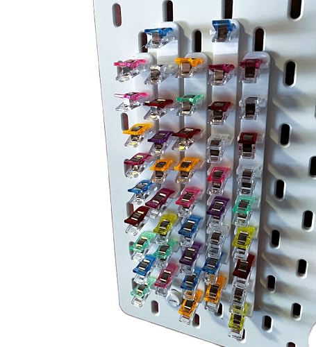 JL House Juego de 5 clips de costura para sistema de pared perforada IKEA Skadis, plástico PLA