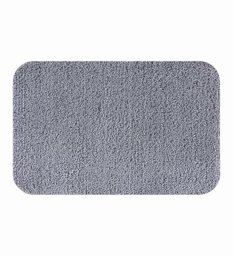Image of Obsessions Ultra-Absorbent Quick-Dry Bath Mat | 1400 GSM Polyester | Soft, Non-Slip & Fast-Drying Bathroom Rug for Safety & Comfort | 50 x 70 cm | Grey