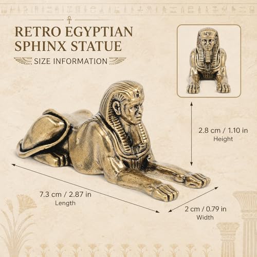 Estatua Esfinge de Latón Antigua para Decoración miniatura 2