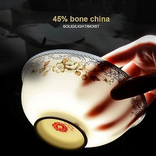 Miniatura 6 de Lujoso juego de cena para regalos de fiesta o boda juegos de vajilla de porcelana juegos de platos de porcelana de hueso cuencos platos de postre