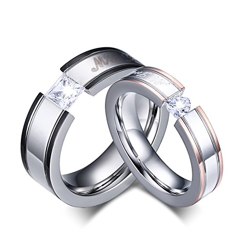 Via Mazzini 316L Stainless Steel Love Birds AAA Swiss Crystal Couple Rings (Ring0190) (B01IDFKM9M) Amazon Price History, Amazon Price Tracker