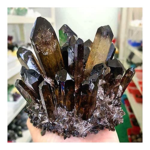 Steine, 400 g/500 g/600 g, natürlicher Rauchquarz, Cluster-Kristalle, Heilsteine für Heimdekoration, Heilkristalle (Größe : 500 g) Mineralien (Größe : 400 g) thumbnail