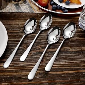 KEAWELL Premium Louise Spoons Set Set of 4 1810 Stainless Steel Exceptional mirror finish Dishwasher Safe 9 Serving Spoon