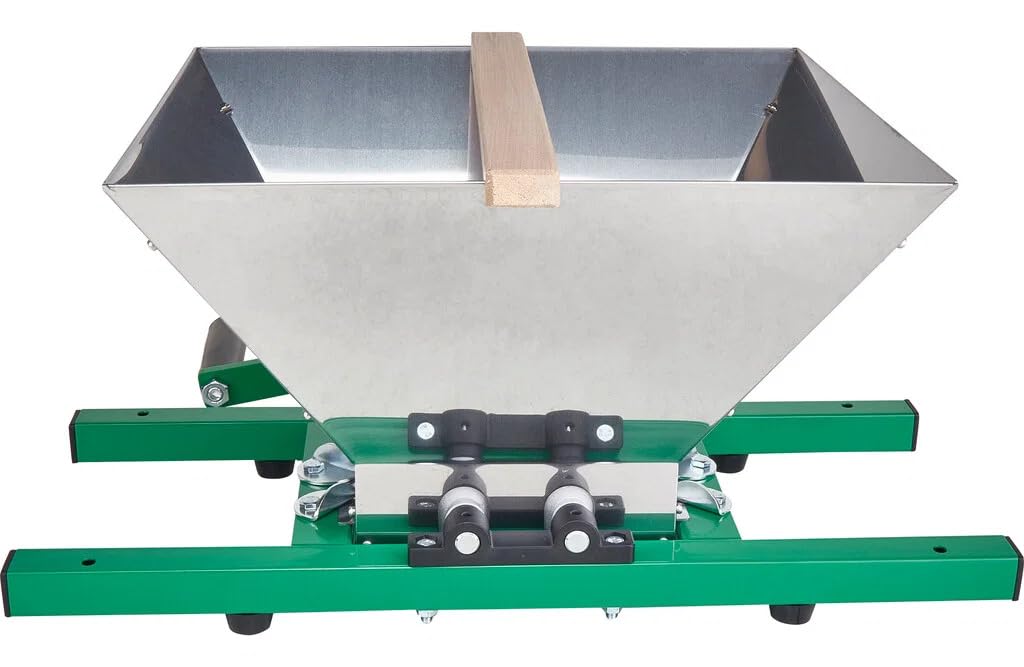 P. Lindberg 7 L manuelle Obstmühle, Apfelzerkleinerer aus Edelstahl | Tragbare Obstmühle mit Handkurbel für Äpfel, Birnen, Trauben & Beeren, ideal für die Herstellung von Apfelwein, Saft & Wein