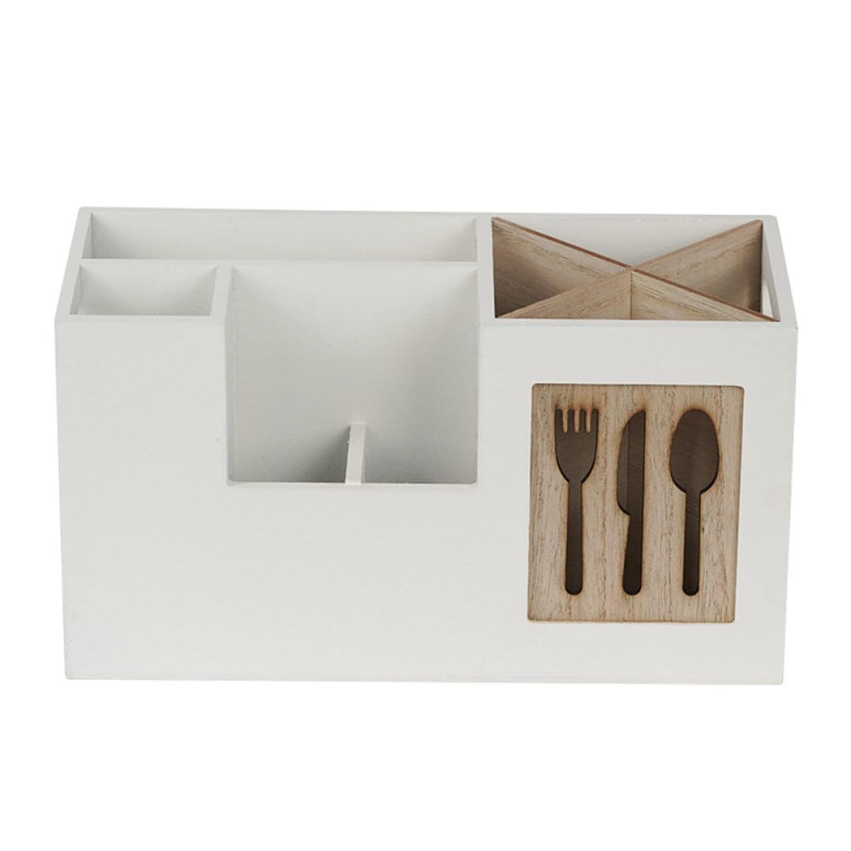 VICASKY Organisateur Cuisine en Bois Blanc Porte-cuillères Résistant aux Rayures pour Ustensiles Cuisine Plan de Travail Maison