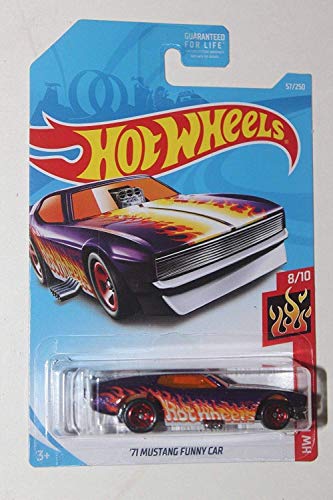 Hot Wheels 2019 Basic Mainline Hw Flames - '71 Mustang Funny Car miniatura 1