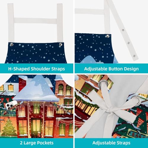 Tablier de cuisine bonhomme de neige multicolore à broches - 4