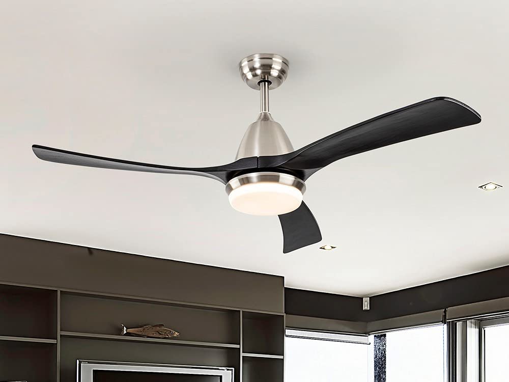 Schuller Aspas 6 Speed Ultra Quiet Ceiling Fan Nickel Black with LED Light, Remote Control, Timer & Reversible Functions