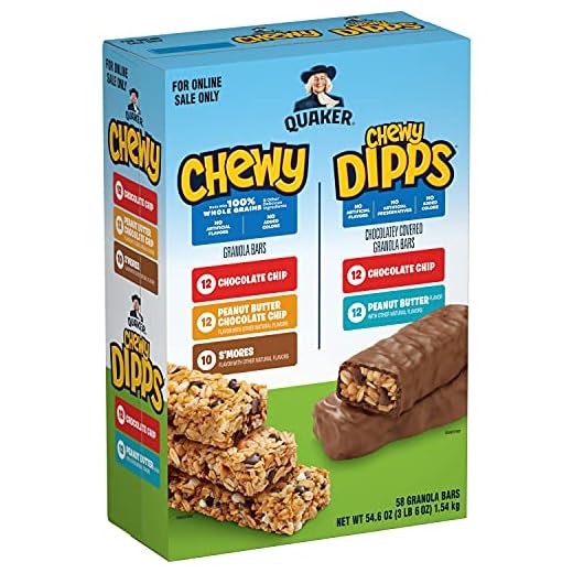 Quaker Chewy Granola Bars, Chewy & Dipps Variety Pack, (58 Bars)