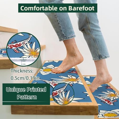 Alfombra autoadhesiva para escaleras interiores con base de seguridad 3