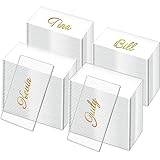 Yalikop 80 Pcs Clear Acrylic Rectangle Place Cards Blank Wedding Table Seating Chart Cards Acrylic Invitations DIY Guest Name Signs for Wedding Reception Party Banquet Birthday Dinner Table Decor