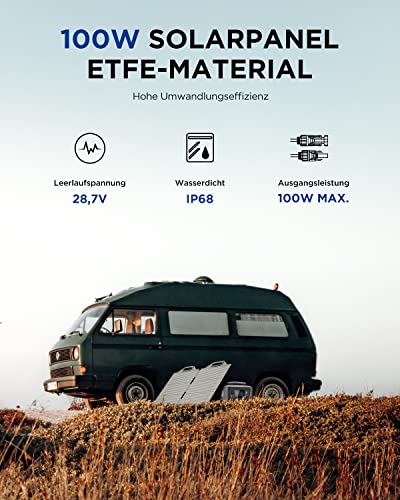 BigBlue 537,6Wh Solargenerator mit 100W Solarpanel ETFE, Tragbare Powerstation mit LiFePO4-Akku, 600W AC Ausgang (1200W Spitzenlast), IP68 Solar Ladegerät, Solar-Generator mit 8... – Bild 4