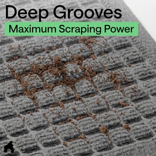 Image of GORILLA GRIP Ultra Absorbent Front Door Mat Outside Entrance, 72x24, Traps Dirt and Moisture, HydroABSORB Indoor Outdoor Doormat Holds Up to 2.75 Cups Water, Stain and Fade Resistant Welcome Mat Grey
