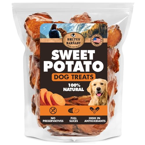 BRUTUS & BARNABY Sweet Potato Dog Treats – Support Sensitive Stomachs with USA-Grown, Hypoallergenic Treats that Smell as Good as They Taste
