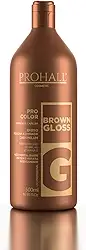 Máscara Matizadora Marrom Prohall - Brown Gloss 500ml, Efeito Morena Iluminada, Hidratação Profunda e Brilho de Salão