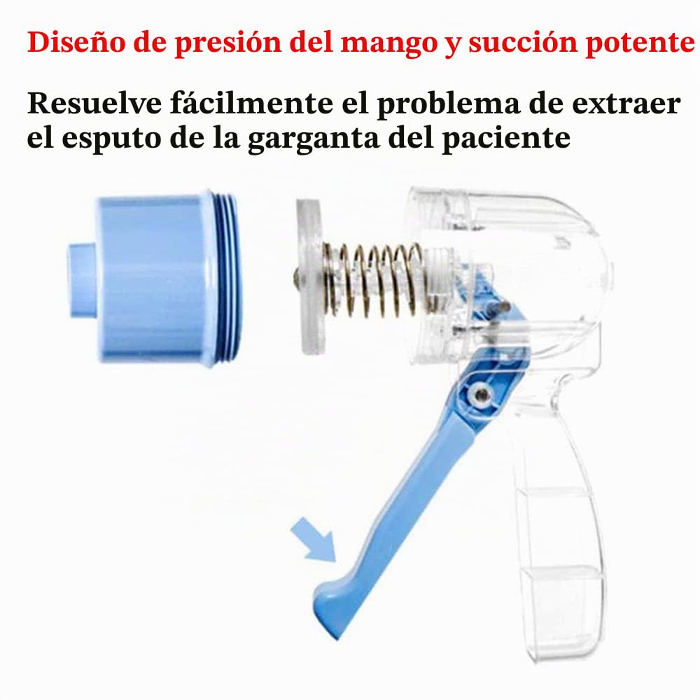 Bomba de succión de esputo manual 125 ml con 20 catéteres blandos, aspirador de máquina de la secreción de mucosidad de flema portátil para ancianos y niños