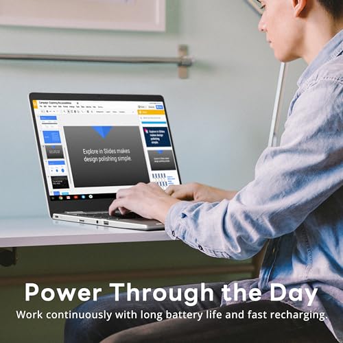 Image of ASUS Chromebook CX1400 14 inch HD NanoEdge Laptop, Intel Celeron N3350 Processor, 4GB RAM, 32GB eMMC, Intel HD Graphics, 720p HD Camera, Wi-Fi, Bluetooth, Silver, Chrome OS (Renewed)