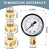 Innfeeltech 1 Pcs 40mm Well Pump Pressure Gauge BSP 1/8" 0-7 Bar 0~100 Psi with 3 Pieces Bushing 1/8" to 1/4", 1/8" to 3/8" and 1/8" to 1/2" One Teflon Tape, Radial #1