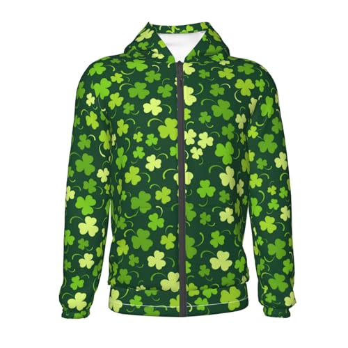 Happy St. Patrick's day Kid Hoodies Boys Zip Up Sweatshirts Girls Pullover with Pocket2