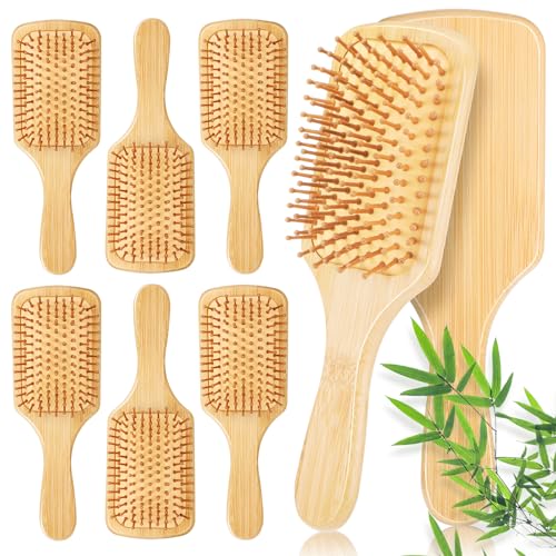 10 Best Bamboo Paddle Brushes for Effortless Hair Styling 6 6Pcs Bamboo Hair Brush Set for Hair Growth
