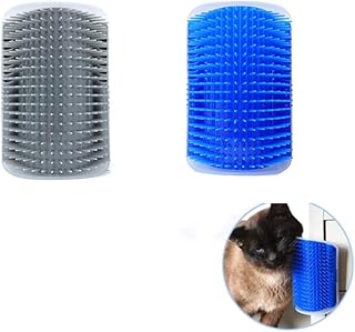 2 Pack Cat Self Groomer, Cat Grooming Brush, Wall Corner Groomers Soft Grooming Brush Cat Massage Combs,Cat Face Scratcher, for Long & Short Fur Kitten Cats Dogs