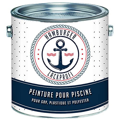 Hamburger Lack-Profi 2-K Peinture pour piscine - Bleu brillant - Pour plastique - En polyester - RAL 5012 - Bleu clair - 2 K - Couleur piscine - Revêtement de...