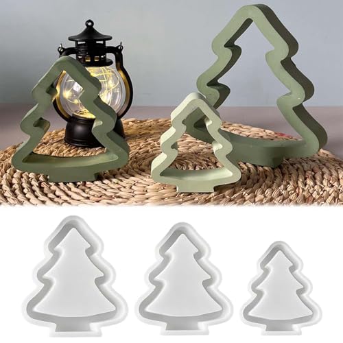 3 Tannenbaum Silikonform FORMVERSITY Silikonformen Gießformen Weihnachten Gießform Tannenbaum Kerzen Silikonformen Gipsformen zum Gießen Weihnachten Silikonform Weihnachtsbaum für DIY Weihnachten