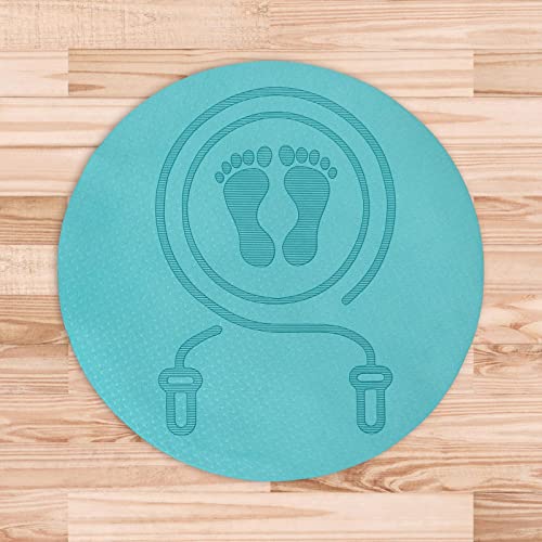 Esterilla de ejercicio redonda antideslizante para cuerda de saltar, amortiguadora de impactos, impermeable, fácil de limpiar, adecuada para interiores miniatura 5