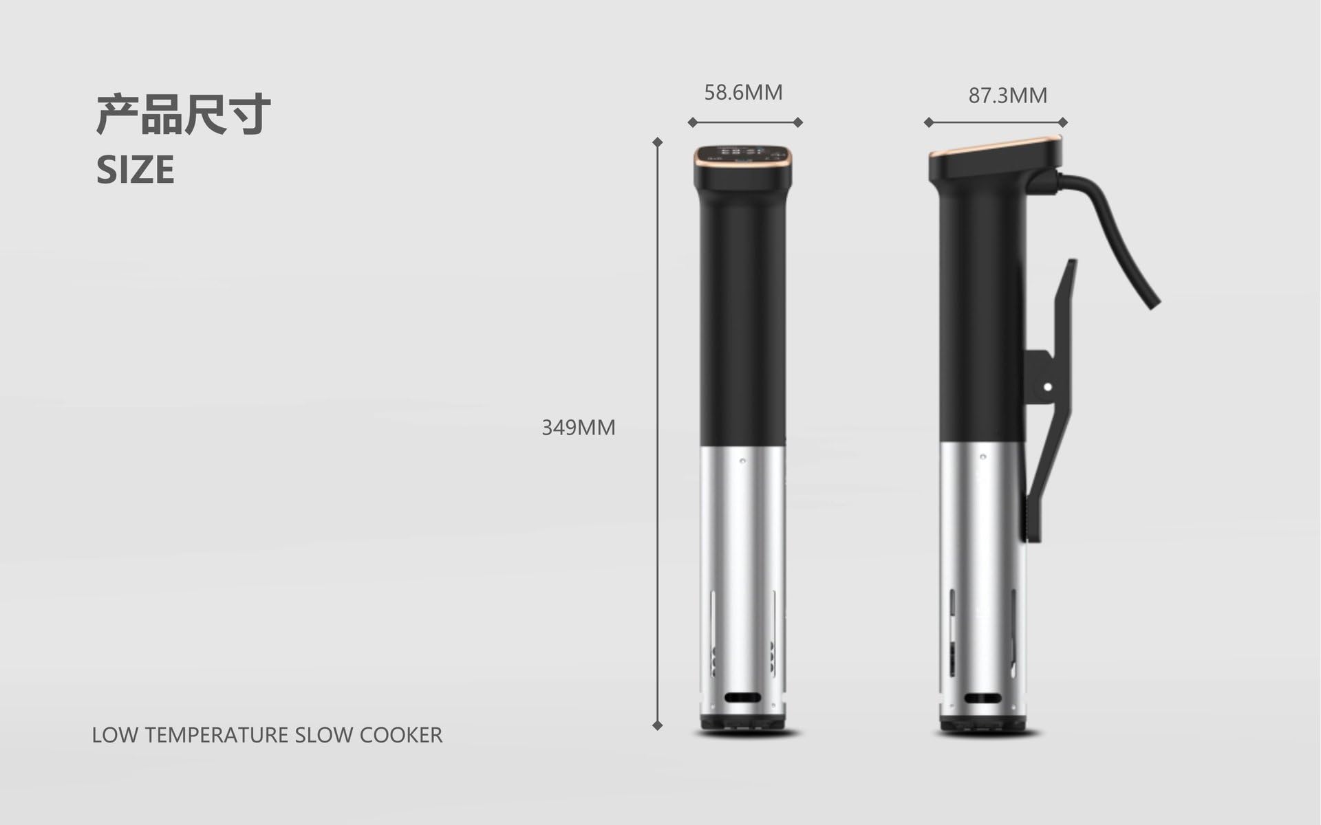 Urządzenie sous vide, kuchenka sous vide o mocy 1400 W z ekranem dotykowym LED i timerem, szybkim cyklem ogrzewania i bezszczotkowym silnikiem prądu stałego,