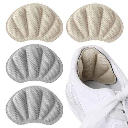 Molain Lot de 2 paires de coussinets de talon pour chaussures de sport - Protections autocollantes pour talon haut - Antidérapantes - Pour femme et homme - Semelle intérieure épaisse (Couleur peau 2)