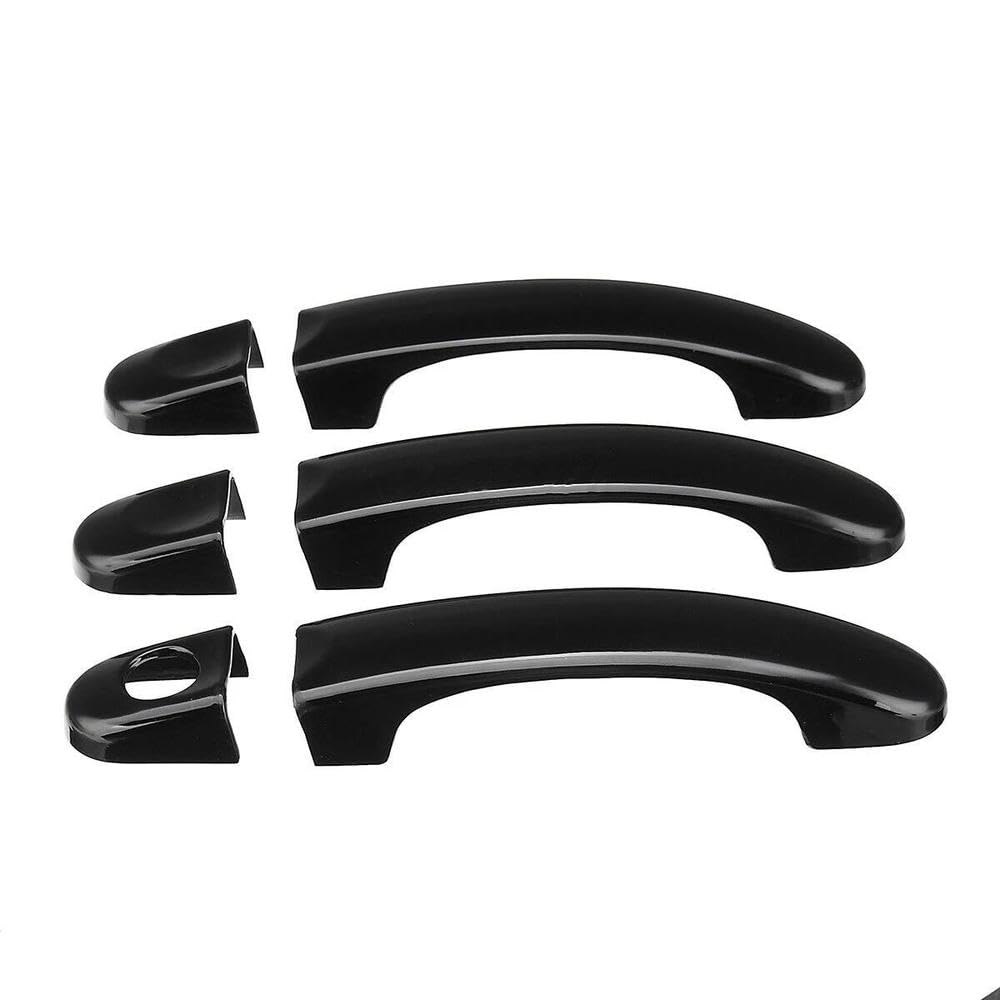 SXQPOCAR Carbon Fiber/Gloss Black Outside Exterior Door Handle Cover Set for Transporter T5 for T6 for Caddy 2003-2009 Car Accessories Replacement Parts(Gloss Black)