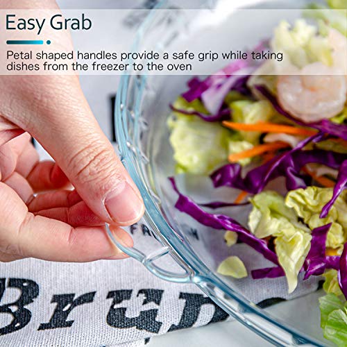 image for DMAR Glass Pie Plate Deep Pie Baking Dish for Shepards Pie, Apple Pie 