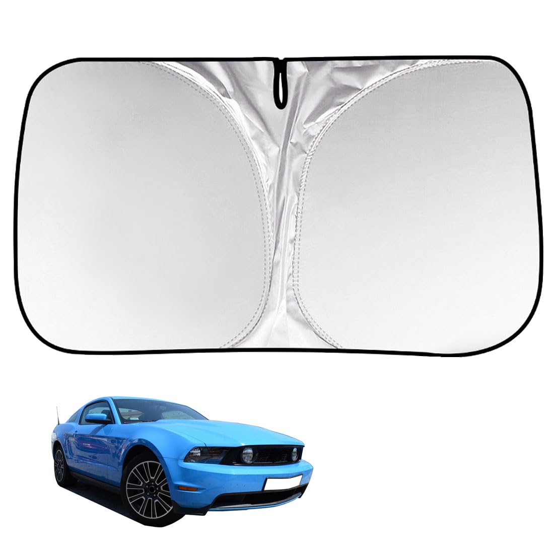 Windscreen Sun Shade for Car inside Windshield Sun Shade for Mustang 5th 2005-2014 Front Window Sunshades Foldable UV Protection Sunshade Car Interior Accessories Summer,A