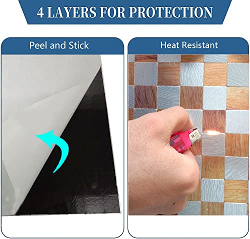 Ymmxge Peel And Stick Backsplash For Kitchen， Metal Aluminum Mosaic Self Adhesive 3D Wall Sticker Panel 11.81"X11.81"X0.15" , 4.8 Sq.ft (5, Silver Relief And Yellow Wood) #TOP2