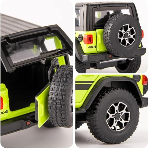Image of Compatible For 1 /32 Wrangler Alloy Diecast Pull Back Model Car | Collectible Toy Vehicle with Light & Sound, Openable Doors Gift Toy for Kids Boys Girls Toddlers - Birthday Christmas Present (green)