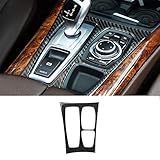 Thor-Ind Carbon Fiber Gear Box Panel Cover Trim for BMW X5 E70（08-13） X6 E71（09-14 Center Console Gear Shift Panel Decoration Frame Stickers (Gearshift Panel Decor Type A)