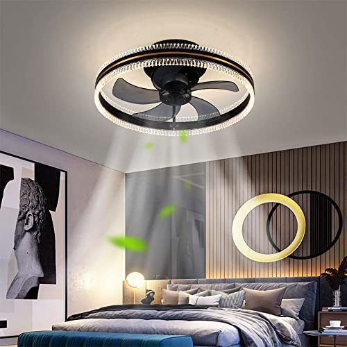 Ventilateur de plafond muet avec lampe LED réglable pour salon