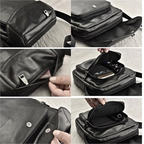 Travel Messenger Bag, Waterproof, PU Leather, Shoulder Crossbody Purse with Strap, Vintage, for Work Business, for Women Men3