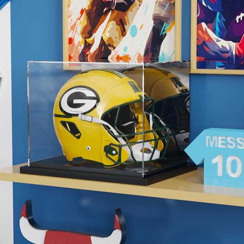 Putros Football Helmet Display Case Full Size with Mirror and Black Metal Stackable Base Clear Acrylic Helmet Showcase for Memorabilia Sports Collectibles by Putros - Image 7